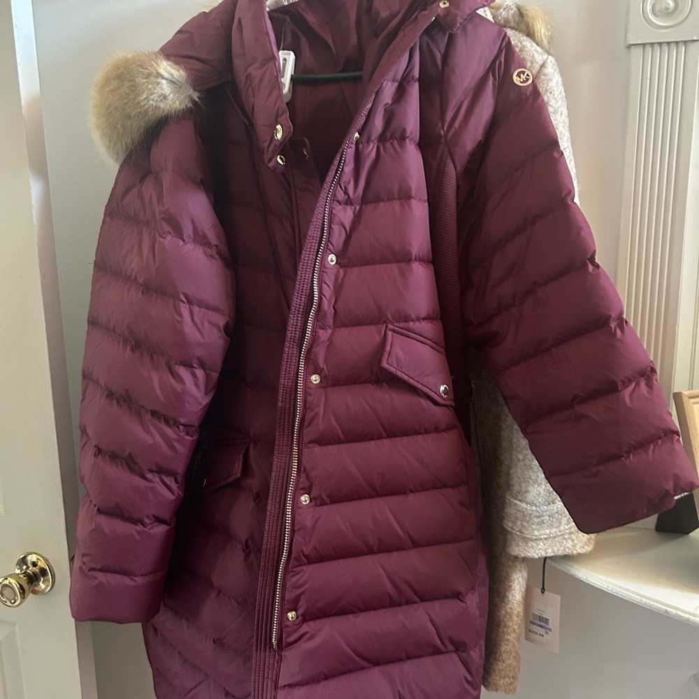 Michael Kors Deep Red Puffer Jacket